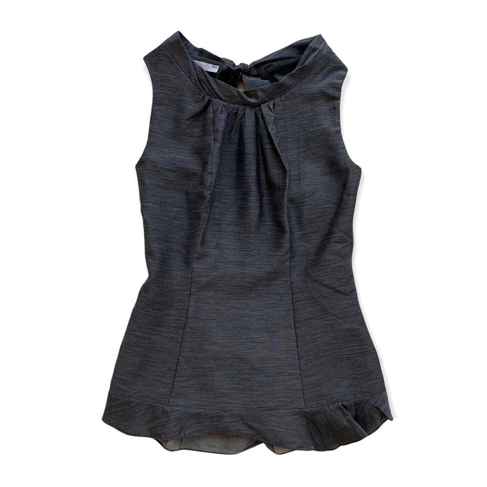 Siste’s Made in Italy Grey High Neck Sleeveless Top with Tie Back